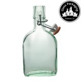 Glass swing top flask from Italy - recycled glass flask