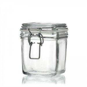 LeCarre Italian square food storage jar - 12 per case - 12 ounce