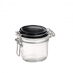 Bormioli Rocco Fido 6.75 oz. Food Jar, Black Top  - $3.50 per jar