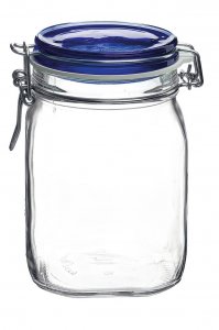 BORMIOLI ROCCO BLUE TOP FIDO 1L ML (34 OZ) HERMETIC JAR - $4.00 PER JAR