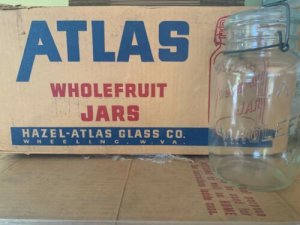Antique collectible #804 Hazel Atlas Lightening FRUIT jar - 1/2 gal - 12 per case