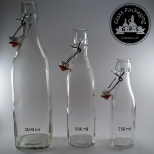 Empty Glass Bottles Wine 0.04 Litre l 12 Item casa-vetro 12 x 40 ml Small Mini Swing Top Bottle 