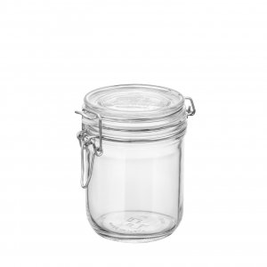 BORMIOLI ROCCO FIDO CYLINDER 500ML (17 OZ.) FOOD JAR, CLEAR - $3.00 PER JAR