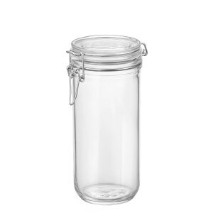 BORMIOLI ROCCO FIDO CYLINDER 34 OZ (1L) FOOD JAR, CLEAR  - $4.00 PER JAR