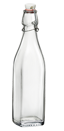 17 ounce #314740 square Italian swing top bottle