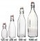 Square Bormioli Rocco swing top bottles from Italy